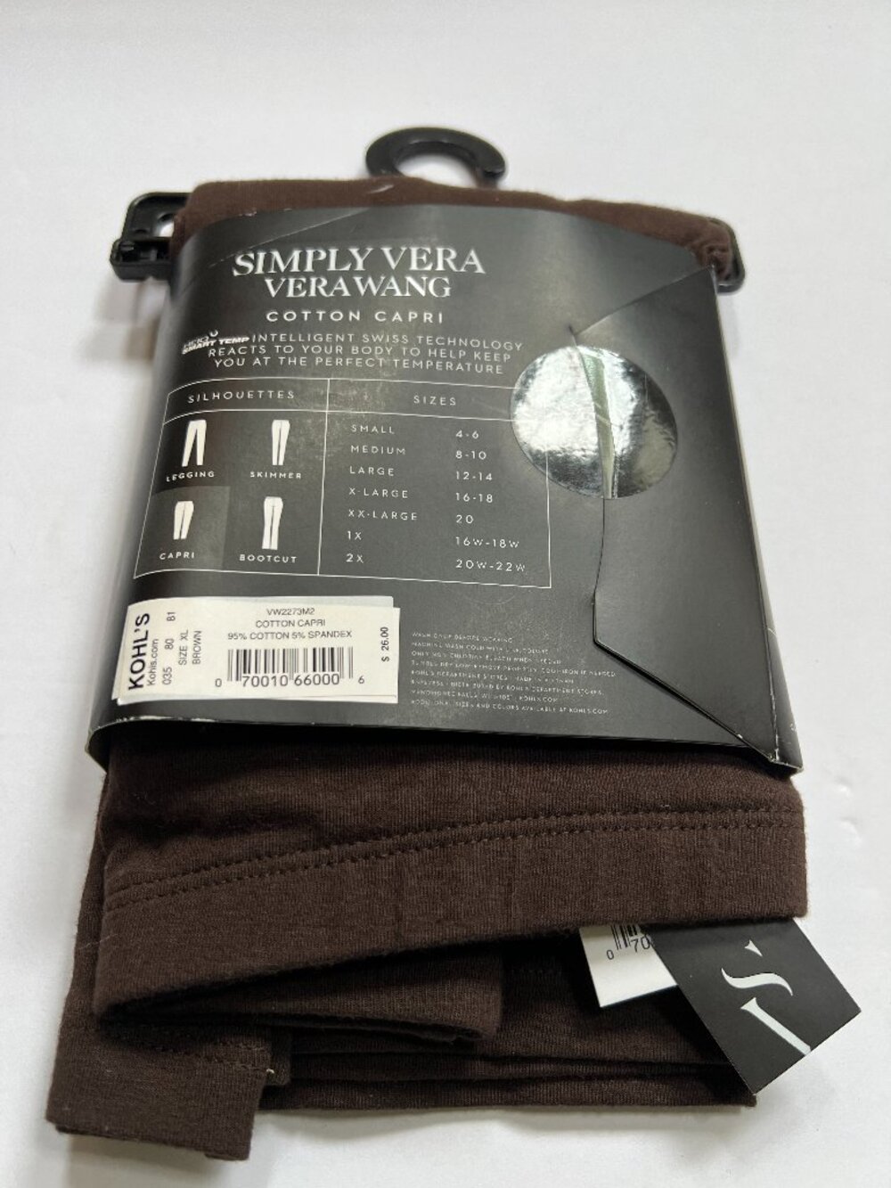 Vera Wang Brown Cotton Capri W XL - Picture 2 of 3